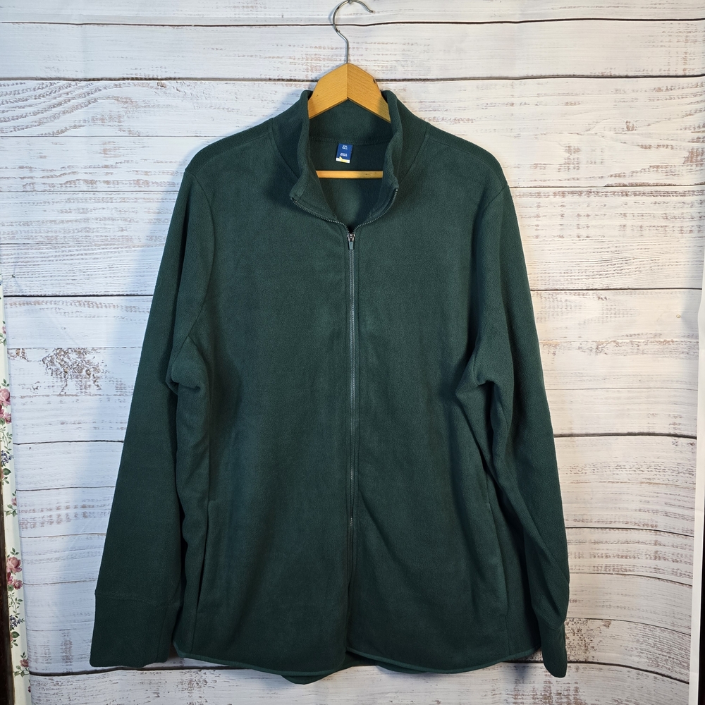 Old Navy‎ Full-Zip Fleece Jacket Womens Plus Size XXL T Dark Green With Pockets